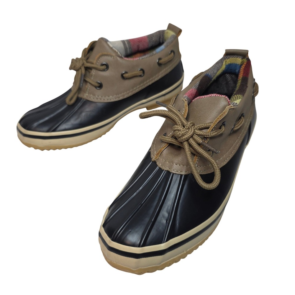 Tamarack Women's Duck Boots Size 7 Tan Black Plaid Lined Lace‎ Up Ankle Warm